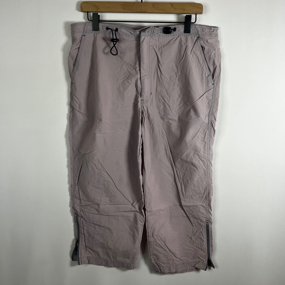 Vtg Y2K Energy Zone Pants Women Small Light Purple Wide Leg Nylon Crop Gorpcore